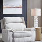 Social Pointe - Power Recliner / Adjustable Headrest - Pearl / Ash