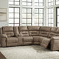 Ravenel - Fossil - 3-Piece Power Reclining Sectional With Laf Power Reclining Loveseat With Console - Faux Leather