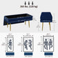 39" Velvet Storage Bench with Steel Legs