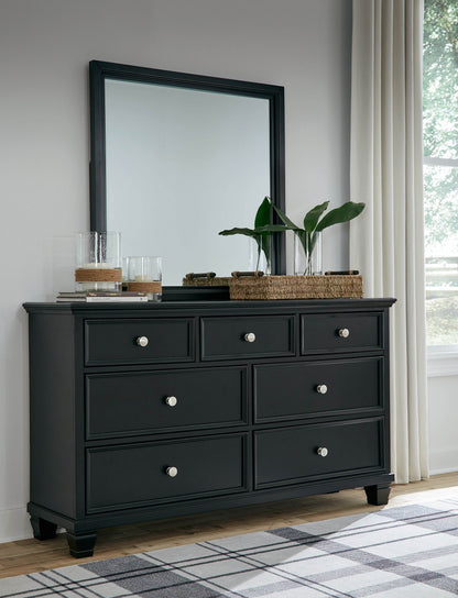 Lanolee - Black - Dresser And Mirror - Forward Furniture