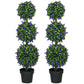 3.5ft Set of 2 Artificial Plants, Lavender Flowers Ball Trees with Pot, for Home Indoor Outdoor Decor
