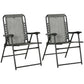 2 Pieces Outdoor Folding Patio Chair Set, Portable Camping Chairs with Armrests for Garden, Patio, Pool, Beach, Grey