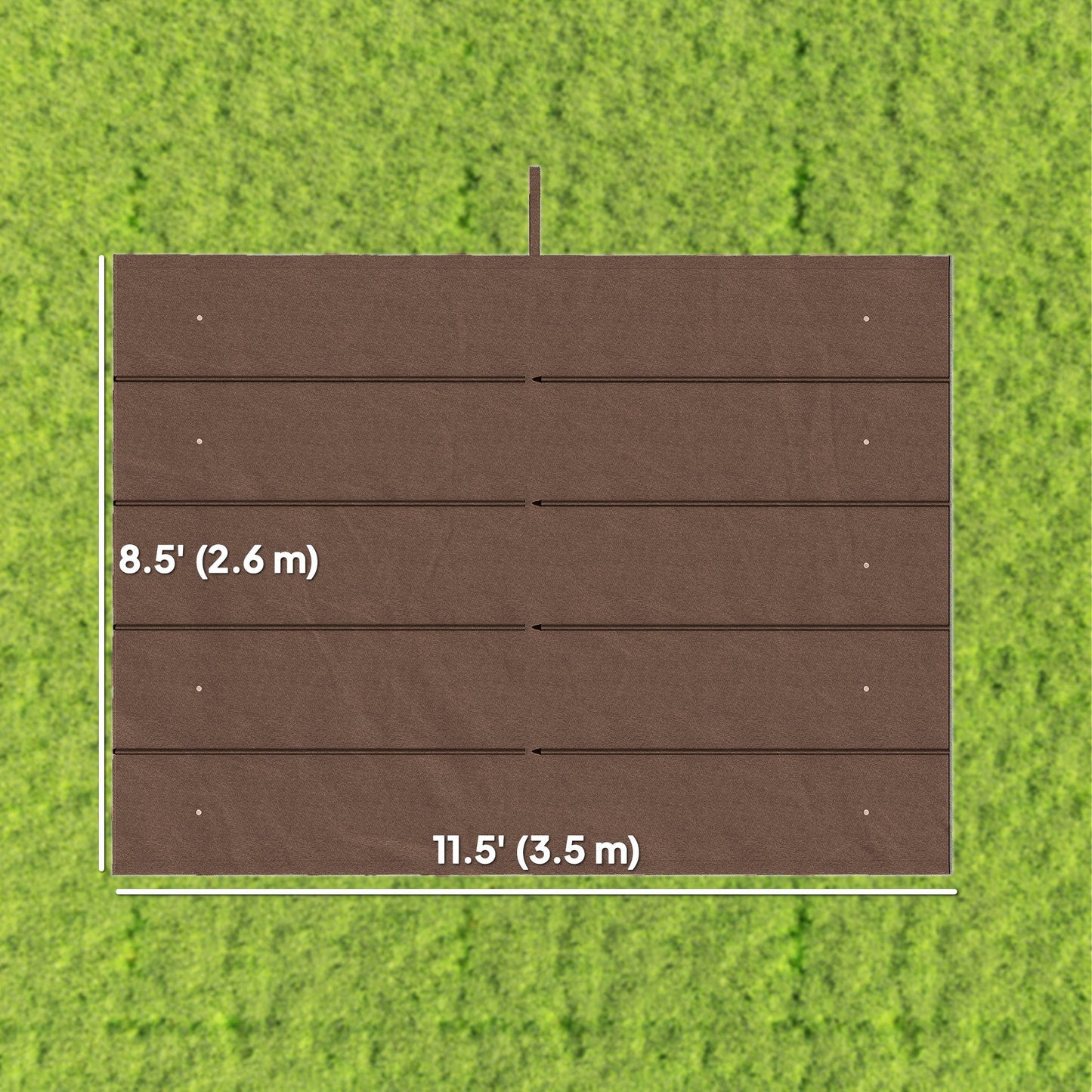 8.5' x 11.5' Retractable Pergola Canopy Replacement, Fit 10' x 13' Frame, Pergola Cover Replacement Top Only, Coffee