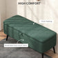 40" Ottoman with Storage, Linen Upholstered Storage Ottoman Bench with Steel Legs for Living Room, Bedroom Dark Green