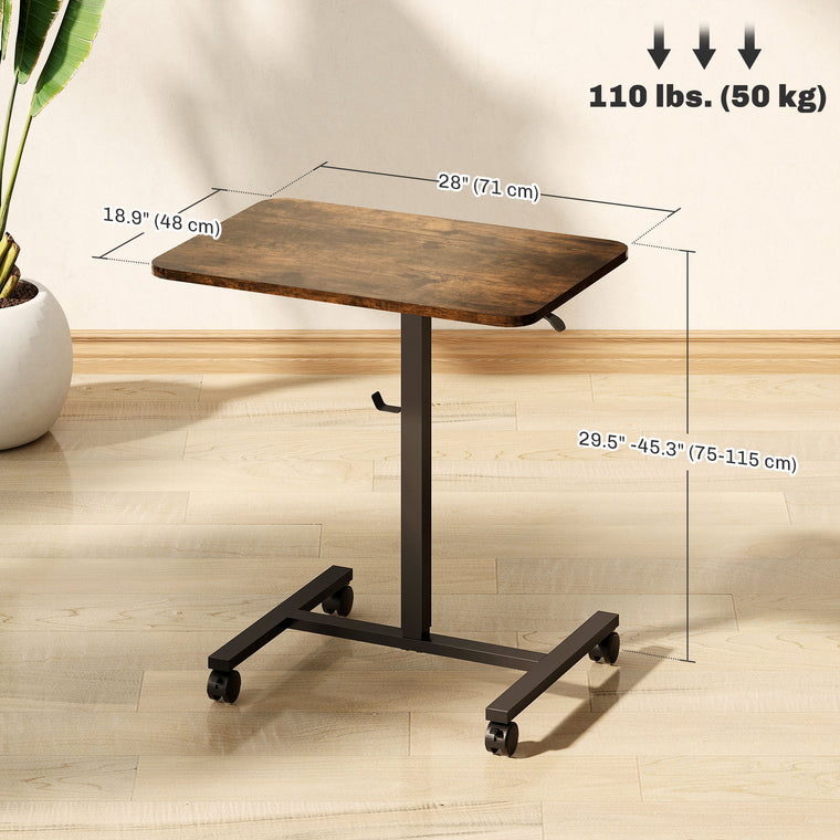 Height Adjustable Standing Desk with Wheels