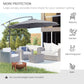 Φ10' Deluxe Patio Umbrella Outdoor Market Parasol Banana Hanging Offset Sunshade Crank Cross Base Grey