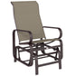 Patio Glider, Outdoor Glider Chair with Breathable Mesh Fabric for Patio, Yard, Porch, Brown