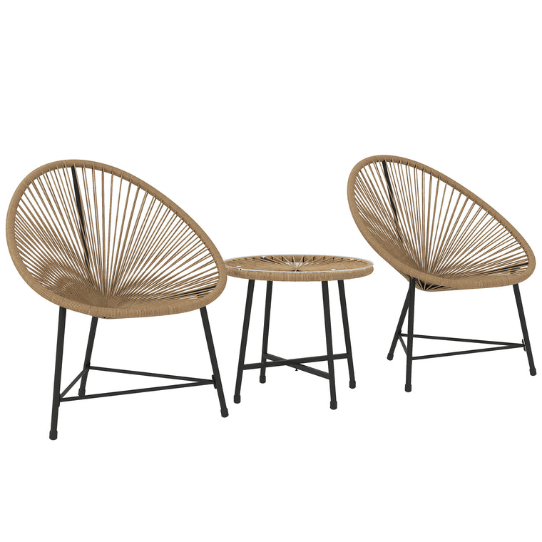3-Piece Wicker Bistro Set with Acapulco Chairs