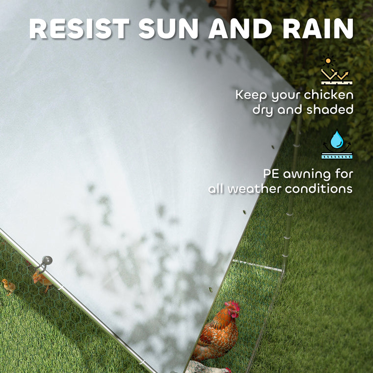 6.6' x 6.6' Metal Chicken Coop with Water & UV Protection