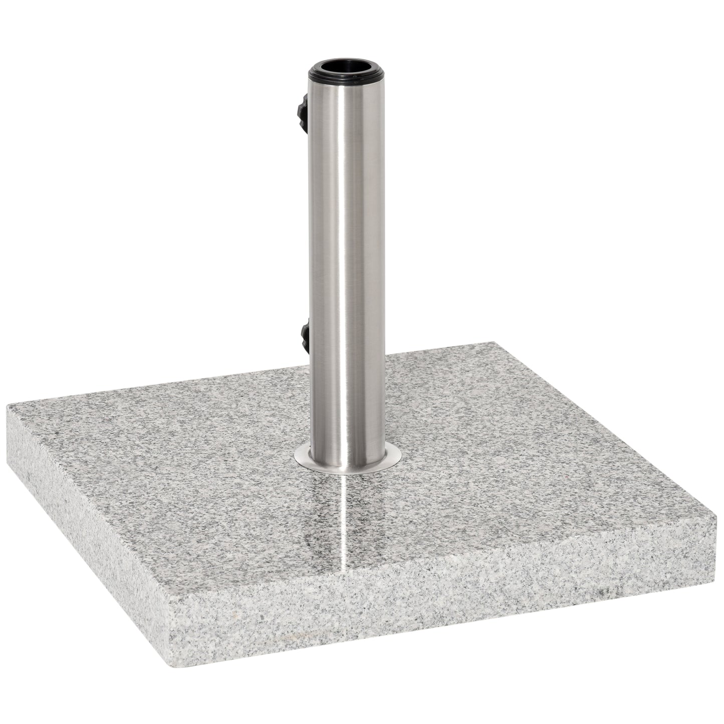 55 lbs Marble Square Umbrella Stand 16.5" Market Heavy Holder Base w/ Wheels, Grey