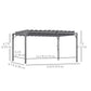 12.8' x 9.7' Louvered Pergola with Retractable Roof, Metal Pergola for Lawn Garden Patio, Grey