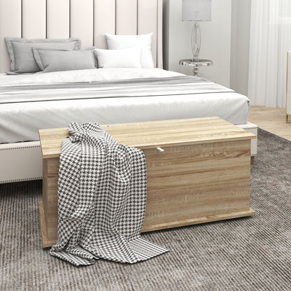 39.5" Storage Chest Bench with Flip-Top Lid - Oak
