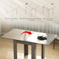 55" Extendable Dining Table for 4-6, Kitchen Table with Steel Slides and Felt Pads for Small Spaces, Grey