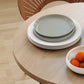29" Dining Table, Contemporary Round Kitchen Table with Steel Legs, Brown
