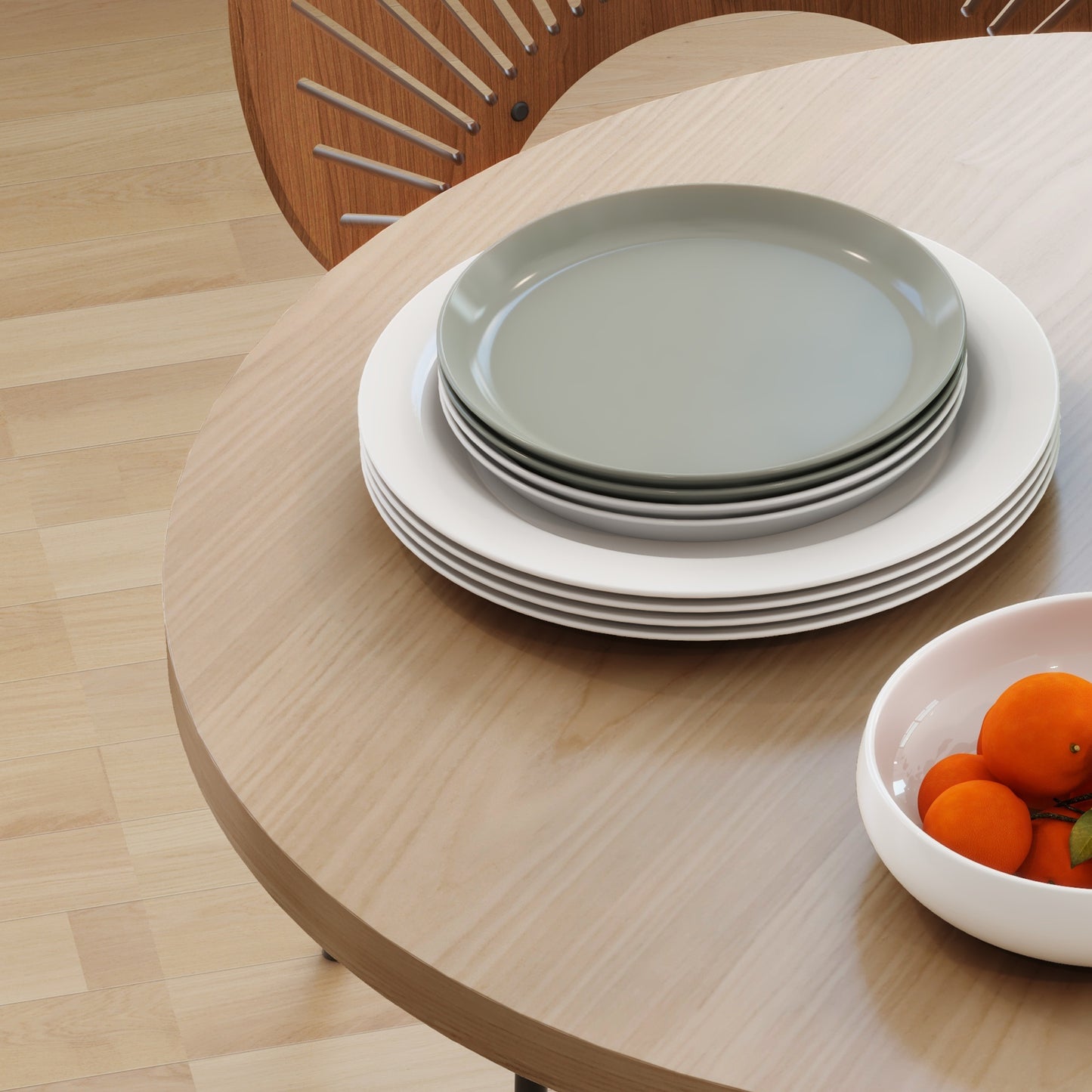 29" Dining Table, Contemporary Round Kitchen Table with Steel Legs, Brown