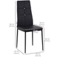 Set of 4 Modern Style Dining Chairs, Button Tufted High Back Side Chairs with Upholstered Seat, Steel Legs for Living Room, Kitchen, Study, Bedroom, Black