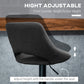 Swivel Bar Stools Set of 2, Linen Upholstered Counter Height Barstools with Round Metal Base