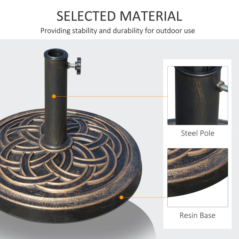 25 lb Bronze Round Umbrella Base, Heavy Duty