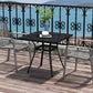 Rectangle Patio Dining Table for 4 People with Steel Legs, Metal Tabletop for Garden, Backyard, Lawn, Balcony, Black