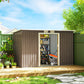 9' x 4' Garden Metal Storage Shed Outdoor Equipment Tool Box with Foundation Kit, Ventilation & Doors, Light Grey
