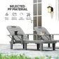 Set of 2 Tanning Chair, 5 Positions Adjustable Outdoor Lounge Chairs with Foldable Side Table, Dark Grey