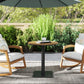 Outdoor Side Table, 28" Weather Resistant Round Patio Table with Slatted Design for Garden, Terrace, Balcony, Natural