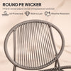 3-Piece Rattan Bistro Set with Acapulco Chairs and Steel Table