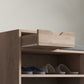 Upholstered Shoe Storage Bench, Hallway Shoe Storage with Seat, Drawer, 3 Open Shelves for Entryway, Grey