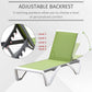Outdoor Chaise Lounge Chair, Patio Aluminum Tanning Chair with 5-Level Adjustable Back, Portable Wheels, Breathable Mesh Fabric, for Pool, Deck, Garden, Blue