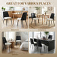 Dining Chairs Upholstered Kitchen Chairs Set of 2 with Steel Legs and Padded Seat for Dining Room, Kitchen, Black