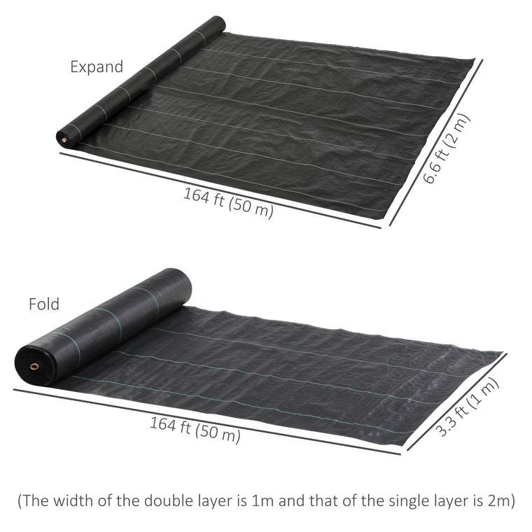 6.5' x 164' Heavy-Duty Landscape Fabric Weed Barrier, 4.6oz