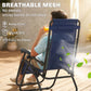 Zero Gravity Chair Set of 2 Patio Chair with Side Table Cupholders and Pillows for Pool, Backyard, Lawn, Blue