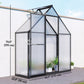 Polycarbonate Greenhouse Walk-in Greenhouse with Swing Door and Adjustable Window, 5.5 x 2ft, Black