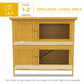 Wood Rabbit Hutch with 2 Large Main House, Ramp, Trays, Yellow