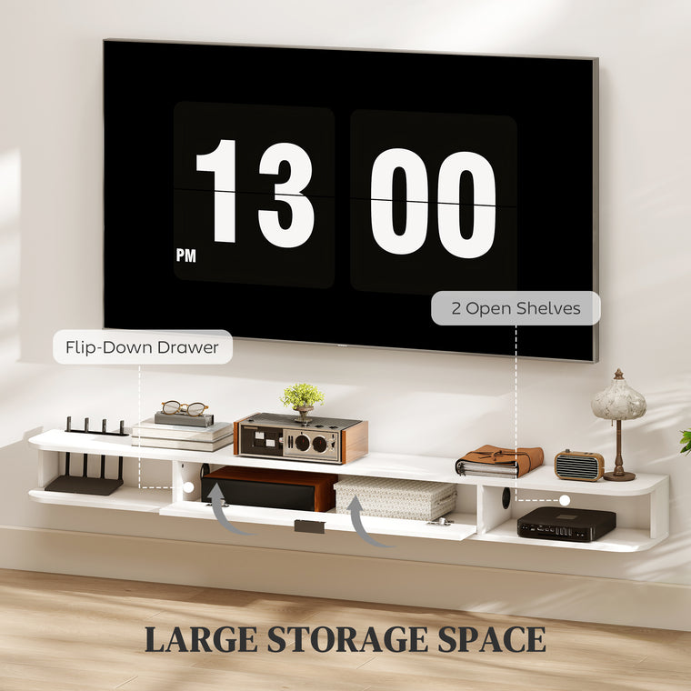 71" Floating TV Stand with Flip Drawer