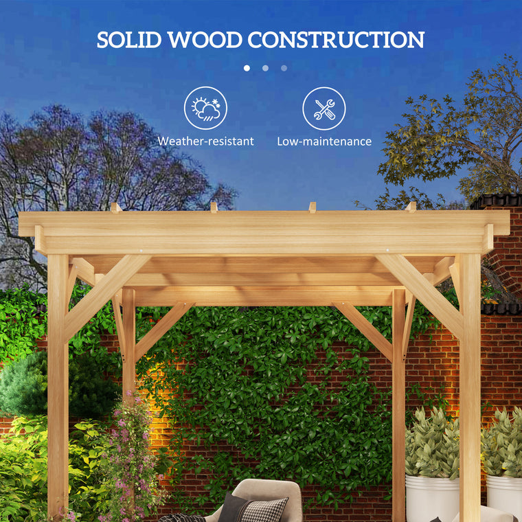 6.6' x 6.6' Wood Pergola with Grape Trellis