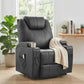 Power Lift Recliner Chair for Elderly, PU Leather Lift Chair with Thick and High Back, Footrest, Remote, Side Pockets, Cup Holders, Reclining Sofa for Living Room, Black