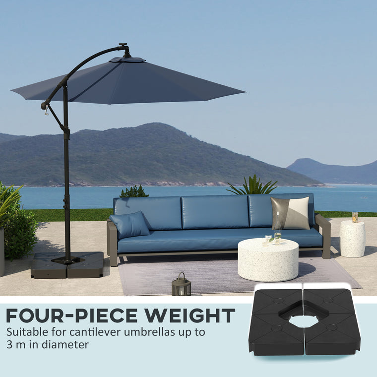 Black Set of 4 Umbrella Base Weights