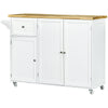 Rolling Kitchen Island with Drawer and Cabinets