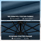 11.3 ft Cantilever Patio Umbrella with Light, Cover, Aluminium UPF50+ Offset Outdoor Umbrella Parasol, Navy Blue