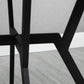 35" Round Dining Table, Modern Dining Room Table with Steel Frame, Space Saving Small Kitchen Table, Brown