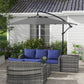 3(m) patio offset umbrella, with Cross Base - Dark Grey