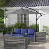 3(m) patio offset umbrella, with Cross Base - Dark Grey