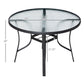 42 inch Patio Dining Table with Umbrella Hole Round Outdoor Bistro Table for Garden Lawn Backyard, Steel