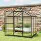 6' x 8' x 6.4' Polycarbonate Greenhouse, Aluminum Walk-In Green House Kit Garden, Plants Grow with Rain Gutter and Roof Vent, Charcoal Grey