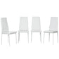 Modern Dining Chairs, Set of 4, High Back PU leather Upholstery and Metal Legs for the Living Room, Kitchen, Home Office, White