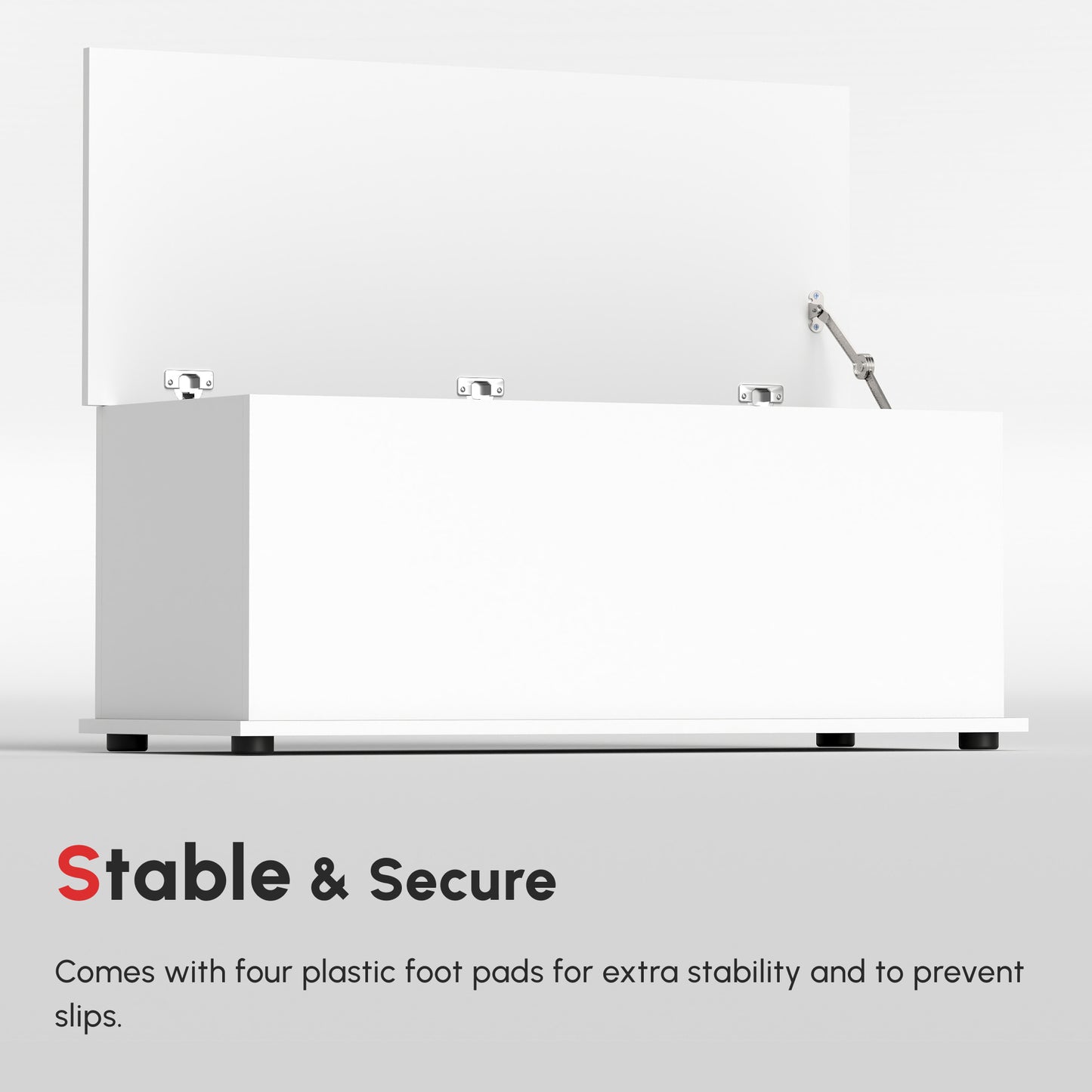 39.5" Storage Chest with 2 Safety Hinges, Storage Box Organizer with Flip-Top Lid, Entryway Storage Bench, White