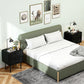 Modern Bedside Tables Set of 2, 2 Pieces Nightstands with 2 Storage Drawers and Steel Legs for Bedroom, Black Wood Grain