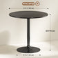 Modern Kitchen Table for 2 People, Round Dining Table with Steel Base for Living Room, Dining Room, Black