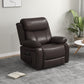 PU Leather Swivel Massage Recliner with Remote - Brown